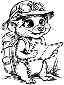 abenteuerlustiges-erdmaennchen-mit-karte-ausmalbild