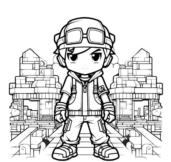 abenteurer-in-futuristischer-architektur-ausmalbild