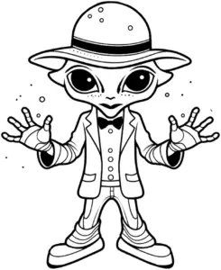 alien-ausmalbild-im-anzug-mit-hut
