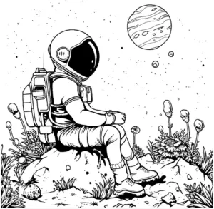 astronaut-auf-felsen-im-weltall