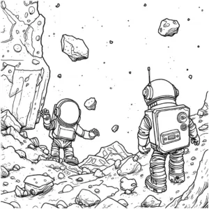 astronauten-im-weltall-mit-asteroiden-ausmalbild