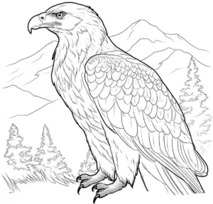 ausmalbild-adler-in-bergiger-landschaft