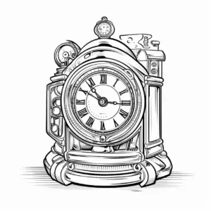 ausmalbild-alte-uhr-mit-mechanischen-details