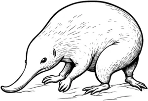 ausmalbild-ameisenbaer-mit-schnabelartigem-maul