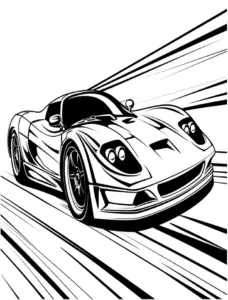 ausmalbild-auffaelliges-rennwagen-mit-dynamischer-perspektive