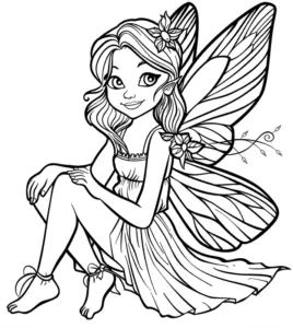 ausmalbild-bezaubernde-fee-und-grosse-fluegel