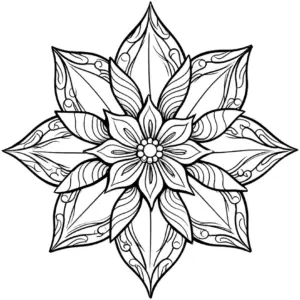 ausmalbild-blueten-und-blaetter-muster