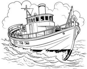 ausmalbild-boot-auf-hoher-see-mit-wellen