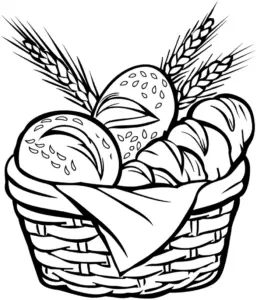 ausmalbild-brotkorb-getreideaehren