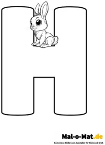 ausmalbild-buchstabe-h-mit-hasen