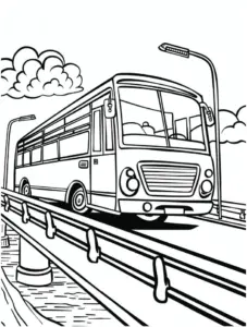 ausmalbild-bus-auf-bruecke-mit-landschaft