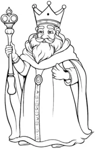 ausmalbild-charismatischer-koenig-mit-zepter-und-krone