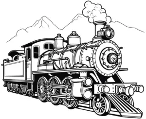 ausmalbild-dampflokomotive-in-berglanschaft