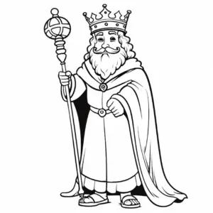 ausmalbild-distinkter-koenig-mit-zepter-und-krone