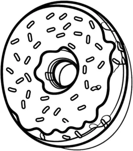 ausmalbild-donut-mit-bunten-streuseln
