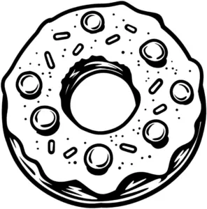 ausmalbild-donut-mit-bunten-streuseln