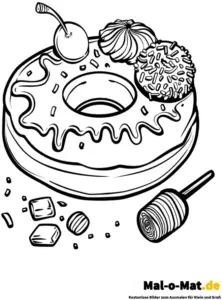ausmalbild-donut-mit-suessigkeiten-und-bonbons