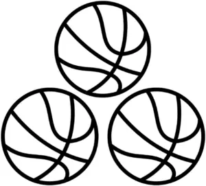 ausmalbild-drei-basketballs-in-anordnung