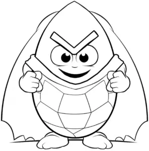 ausmalbild-eier-superheld-mit-umhang
