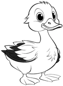 ausmalbild-einer-freundlichen-ente-mit-grossen-augen