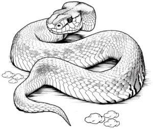 ausmalbild-einer-schlangen-mit-schuppen-artigem-muster