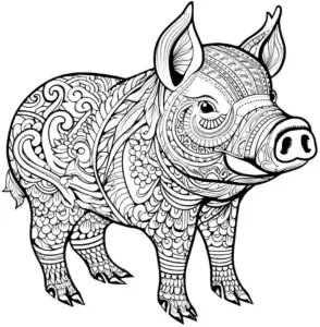 ausmalbild-eines-detailreich-verzierten-schweins