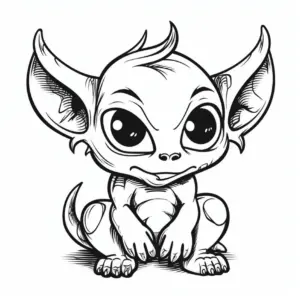 ausmalbild-eines-fantasievollen-wesens-mit-grossen-ohren