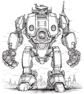 ausmalbild-eines-imposanten-roboters-mit-stadtansicht
