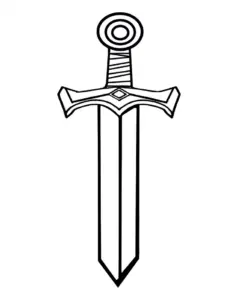 ausmalbild-eines-klassischen-schwertes-mit-griff