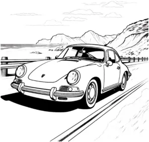 ausmalbild-eines-klassischen-sportwagens-auf-einer-maerchenhaften-kuestenstrasse