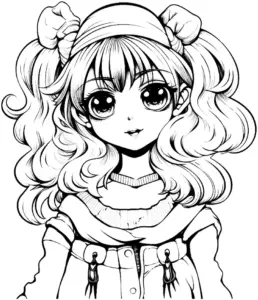 ausmalbild-eines-maedchens-mit-lockigem-haar-und-grossen-augen