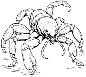 ausmalbild-eines-monsters-mit-acht-beinen