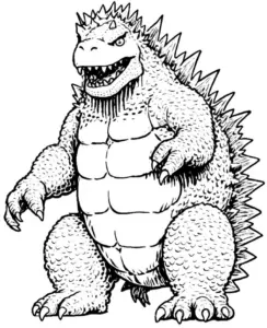 ausmalbild-eines-monsters-mit-stacheln-und-kraeftiger-statur