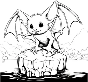 ausmalbild-eines-niedlichen-fabelwesens-mit-fluegeln