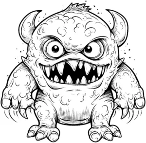 ausmalbild-eines-niedlichen-monsters-mit-grossen-augen