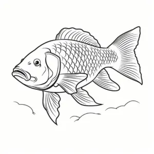 ausmalbild-eines-schwimmenden-fisches