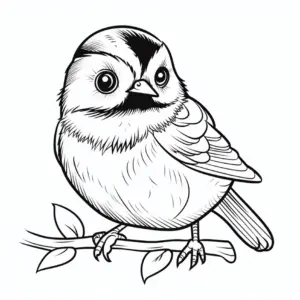 ausmalbild-eines-vogels-auf-einem-zweig