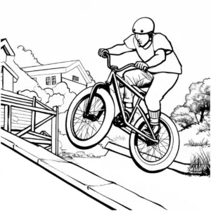 ausmalbild-fahrradfahrer-bei-sprung-ueber-huegel