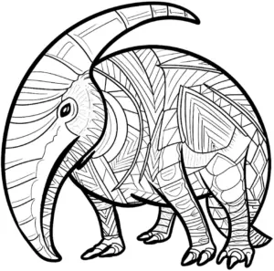 ausmalbild-fantastisches-tier-mit-schnabel-und-mustern