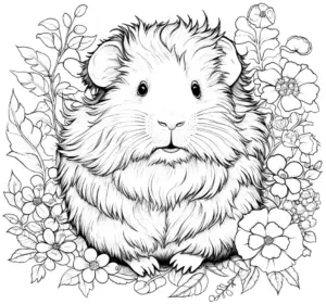 ausmalbild-flauschiges-meerschweinchen-in-blumen