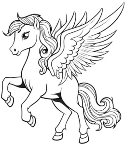 ausmalbild-fliegendes-pferd-mit-grossen-fluegeln