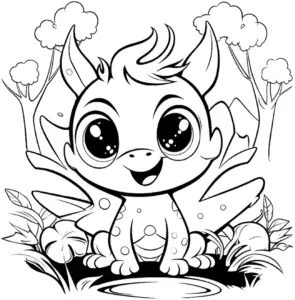 ausmalbild-freundlicher-drache-in-natur-umgebung