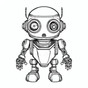 ausmalbild-freundlicher-roboter-grosse-augen-bewegliche-arme