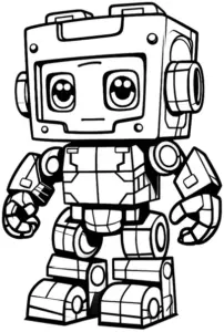 ausmalbild-freundlicher-roboter-mit-grossen-augen