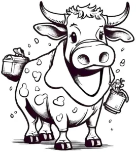 ausmalbild-froehliche-kuh-mit-eimern