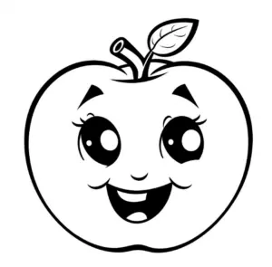 ausmalbild-froehlicher-apfel-mit-gesicht