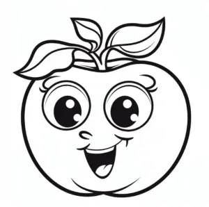ausmalbild-froehlicher-apfel-mit-grossen-augen