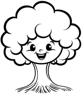 ausmalbild-froehlicher-baum-mit-gesicht