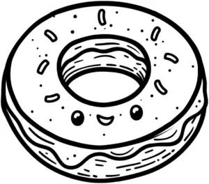 ausmalbild-froehlicher-donut-mit-glasur-und-streuseln