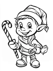 ausmalbild-froehlicher-elf-mit-zuckerstange